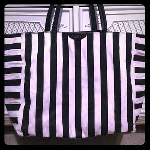 Victoria Secret Classic Black and Pink Tote